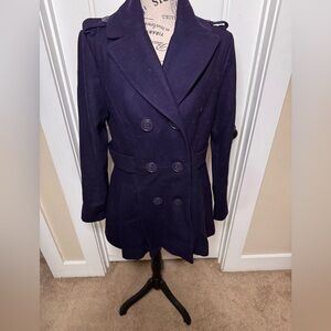 Women's Double-Breasted Purple Pea Coat • M • Excellent Used Condition